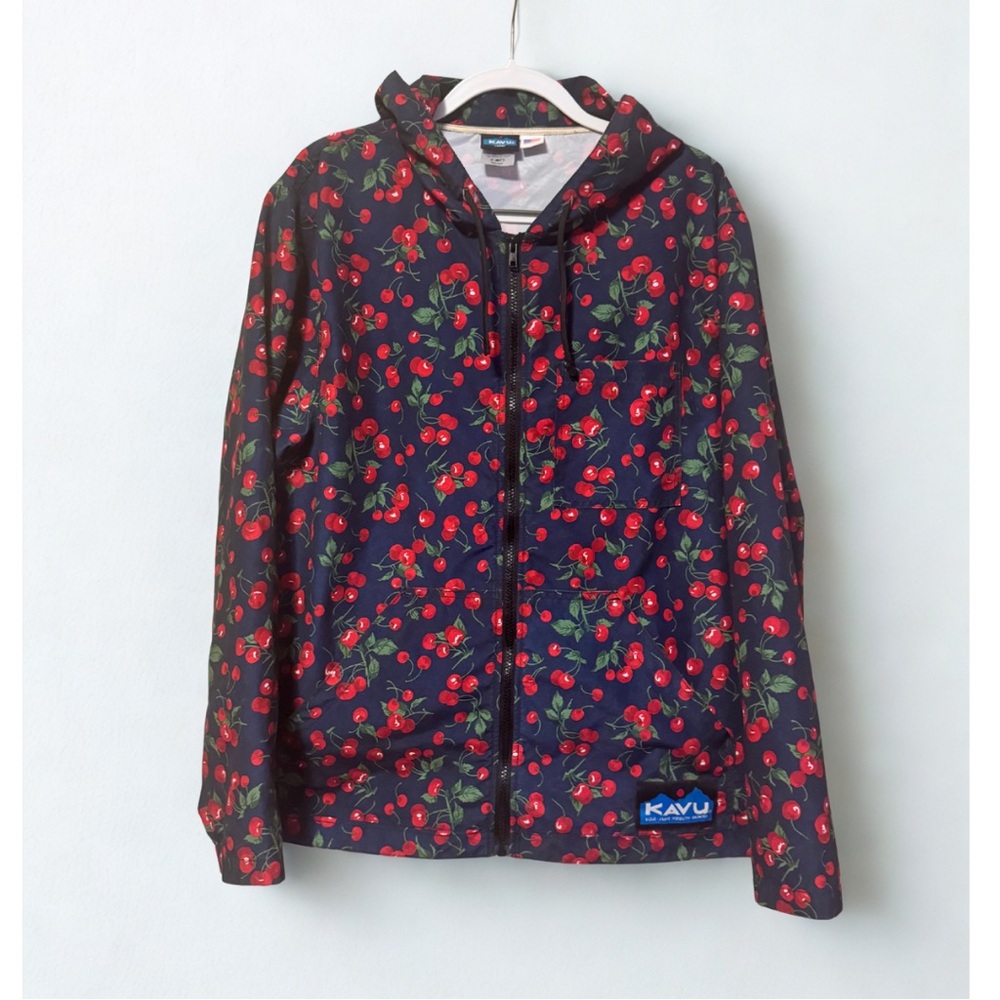 KAVU Cherry Print Windbreaker Jacket- L